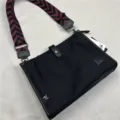 Threebox Borsello Uomo Nylon Borsa a Tracolla Casual con Zip Elegante Borsa Messenger Biker - 5 Pollici / Nero 46