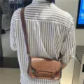 Borsa a tracolla uomo in pelle marrone rétro stile streetwear borsetta telefono - 5 Pollici / Marrone chiaro
