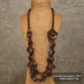 Retro Bohemian Long Wooden Coconut Shell Necklace Multi-layer Sweater Chain For Women - Natural Wood Style 3