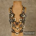 Vintage bohemian multilayer wooden bead necklace long sweater chain for women holiday - Natural Wood Style 8
