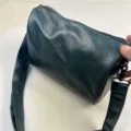 Dark green casual shoulder bag for men and women, stylish commuter daily crossbody bag. - Dark Green