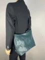 Borsa a tracolla verde scuro di grande capacità da uomo borsa messenger vintage casual. - Blu zaffiro