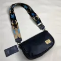 Men casual PU leather crossbody bag wide strap black shoulder bag stylish daily use - Black (32)