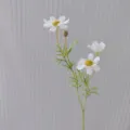 White artificial cosmos flower detail, perfect for DIY hairpins and craft decorations. - White