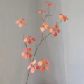 Artificial autumn leaf branch fake plant stems for home decor flower arrangement detail - Medium Branch / Autumn Red