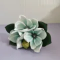 Bouquet de Fleurs de Magnolia Artificiel EVA à 4 têtes Décoration de Maison Simulation - Bleu