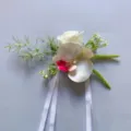 Artificial white orchid rose corsage wedding bridal bridesmaid wrist flower props - Wrist Corsage