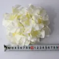 Artificial white hydrangea flower head silk floral DIY craft wedding home party decor backdrop - White