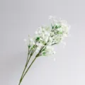 Artificial baby breath flower single branch white plastic floral decor for wedding - White