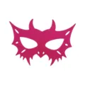 Pink leather devil mask sexy eye mask for women party cosplay roleplay costume accessory - Devil Horns