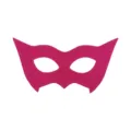 Pink leather eye mask for adults, sexy costume accessory and alternative party prop. - Pointed Bat