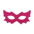 Pink leather bat eye mask for adult costume party, masquerade, and role play events. - Jagged Bat
