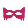 Pink leather animal eye mask costume accessory for party cosplay dress up fun play - Double Pointed Cat Ears