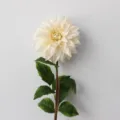 Single stem large artificial dahlia faux silk flower for home decor wedding party photography prop - Off White