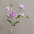 Künstliche Ranunkeln Blume 6-Kopf Seide Blumenstiel für Heimdekoration Hochzeit Party Deko - Lila