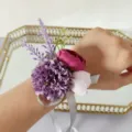 Purple artificial wrist corsage flower bracelet for wedding party bride bridesmaid - Wrist Corsage XH084-6