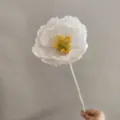 Beautiful single head artificial poppy flower white home decor photography prop elegance - Ice Pink