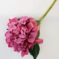 Artificial hydrangea flower stem, purple faux silk hydrangea single branch for home decor - Purple Pink