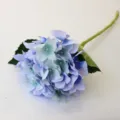 Stelo di ortensia artificiale blu, variante di fiore in seta per decorazione domestica e composizioni. - Blu Mare