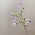 Artificial clematis flower branch 12 heads silk floral stem home decor DIY craft arrangement - Light Purple