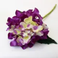 Fiore di ortensia viola artificiale singolo ramo decorazione di seta per festa matrimonio. - Viola scuro