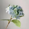 Artificial hydrangea flower stem single fake silk floral home decoration photography prop - Light Blue