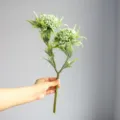 Artificial fern fruit flower branch, plastic green plant stem for home decor floral arrangement - White