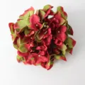 Artificial hydrangea flower head red green gradient for DIY wedding home decoration 1pc - Red and Green