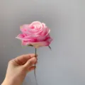 Single branch french artificial rose pink silk flower home decor wedding party decoration - Pink Purple