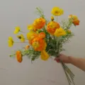 Artificial yellow orange flower bouquet hand held home decoration photography prop fake flowers - Orange Yellow