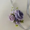 Ramillete de muñeca morado artificial para boda dama de honor, flores de rosas falsas cinta gris. - Estilo B / Violeta Claro