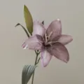 Artificial retro lily silk flower for home decor, photography prop, and floral arrangement. - Light Coffee