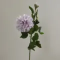 Fleur de dahlia artificielle tige unique en soie décor floral accessoire photo détail. - Mauve Clair