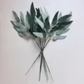 Detalle de ramas de eucalipto artificiales, tallos de vegetación falsa para decoración del hogar. - Hojas de Sauce (6 Tallos)