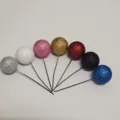 Juego de adornos para tarta con bolas brillantes, picos decorativos para reposteria. - 2.5cm Suelto / Dorado