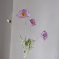 Artificial Iceland poppy flower stem faux floral decoration for home decor table centerpiece - Light Purple