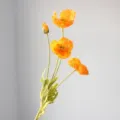 Artificial Icelandic Poppy Silk Flower Orange 4 Heads Fake Flower for Home Decor - Light Orange