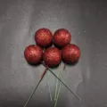Bolas con purpurina roja para pastel, 5 piezas decoraciones brillantes para cumpleanos. - 2 cm set de 5 / Dorado