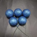Conjunto de bolas de pastel con purpurina azul decoración mesa de postre horneado 5pz - 3 cm set de 5 / Dorado