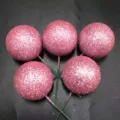 Bolas de decoración de tartas con purpurina rosa, palillos brillantes para postres y repostería. - 4 cm set de 5 / Dorado