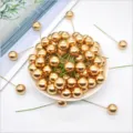 Bolas decorativas doradas para tartas con tallos de alambre, acabado metálico accesorio SKU. - 1.5cm Suelto / Dorado