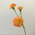 Artificial carnation silk flower 3 heads orange gradient floral decor for home wedding party - Orange