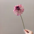 Close-up of vintage artificial dahlia silk flower with gradient pink petals for DIY crafts. - Rose Purple