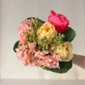 Artificial rose and hydrangea mixed bouquet for home and wedding decorative arrangement. - Rose Pink