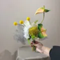 Bouquet de fleurs artificielles simulation décoration maison style luxe arrangement - Bouquet Seul