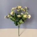 Artificial daisy flower bouquet fake silk flowers for home decor DIY crafts desktop display - Light Yellow