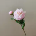 Artificial pink peony flower branch with two heads, perfect for home decor and party styling. - Pink