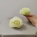 Artificial green rose flower heads for hat decoration and craft DIY crafting projects. - Light Green