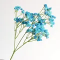 Blue artificial baby's breath single branch detail, PU soft rubber floral decor for home wedding. - Blue