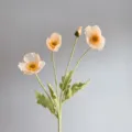 Artificial poppy flower branch fake silk floral home decor camping photography prop 4 heads - Autumn Champagne